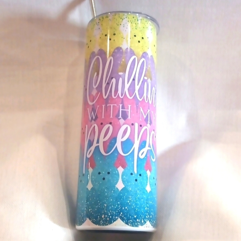 "Chilling with my Peeps" 20 oz. Stainless Steel Tumbler